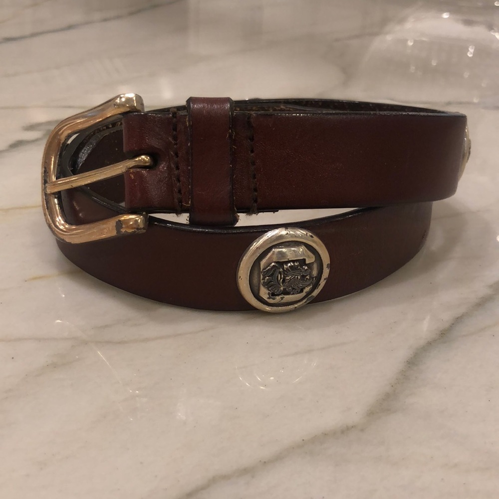 Men’s Leather Gamecock Belt, 30 inches